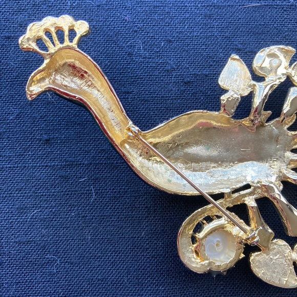 Vintage Large Peacock Pin. Jewels and enamel - Picture 7 of 15